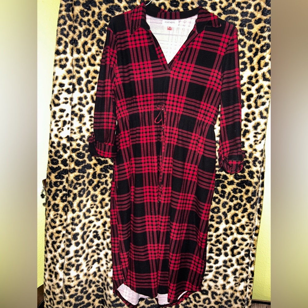 Beautiful plaid maternity dress